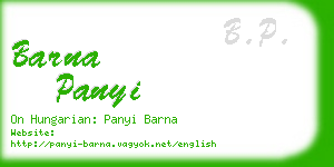 barna panyi business card